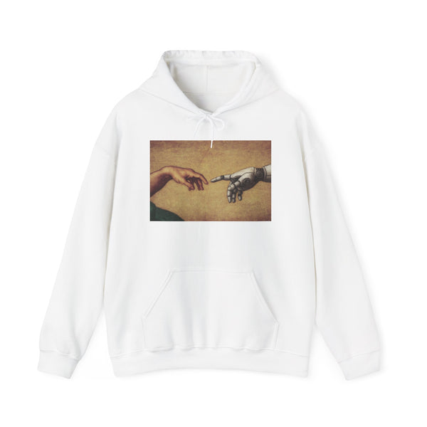 Artistic Hoodie with Michelangelo's Creation of Adam Design AI
