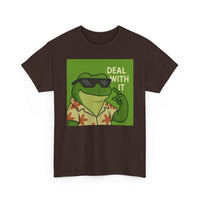 Deal With It Funny Frog Tee - Unisex Heavy Cotton T-Shirt