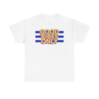Good Vibes Only Unisex Heavy Cotton Tee, Positive Vibes Shirt, Fun Casual Wear, Summer Outfit, Perfect Gift for Friends