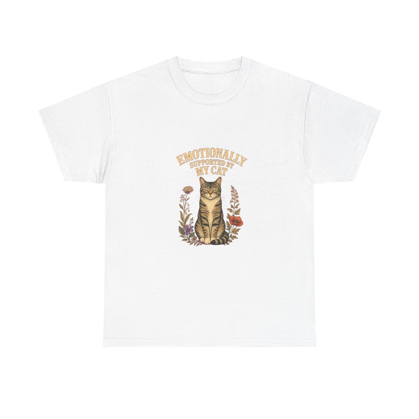 Emotionally Supported by My Cat - Vintage Botanical Tee