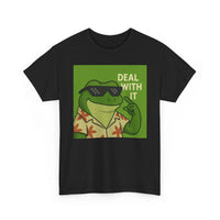 Deal With It Funny Frog Tee - Unisex Heavy Cotton T-Shirt