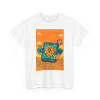 Cybersecurity Phone Graphic Tee — Data Privacy Shield Design