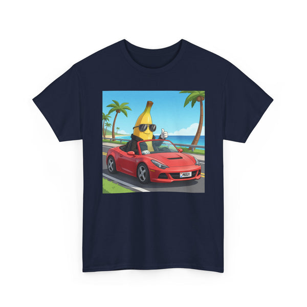 Banana Driver Tee — Funny Tropical Beach Car Graphic T-Shirt - Nanobanana.ai