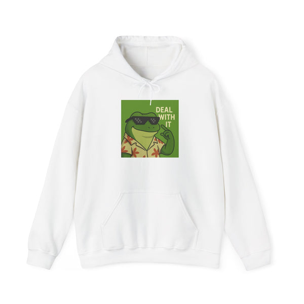 Cool Froge Hoodie with 'Deal With It' Graphic