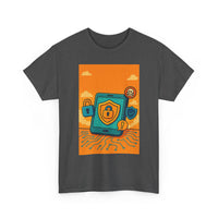 Cybersecurity Phone Graphic Tee — Data Privacy Shield Design